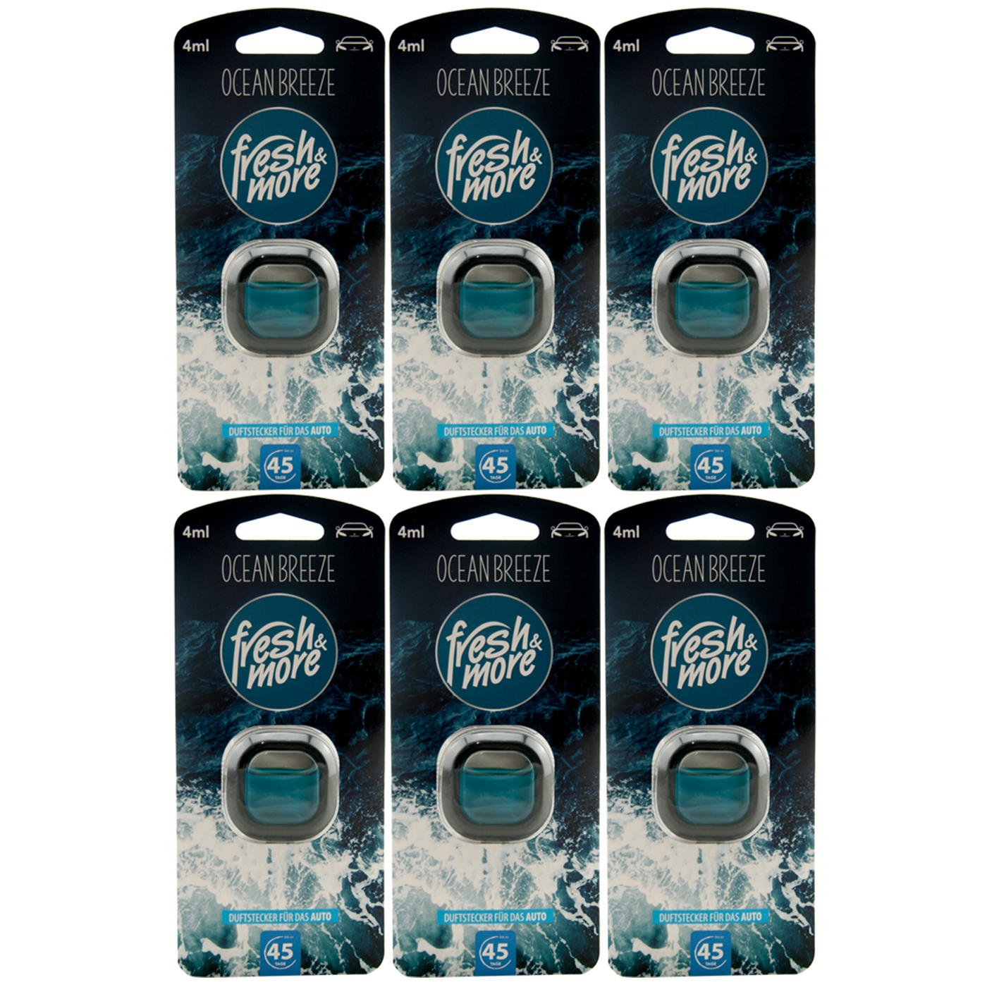 Duftstecker Auto OCEAN BREEZE 6 x 4ml für Lüftungsschlitze von fresh & more