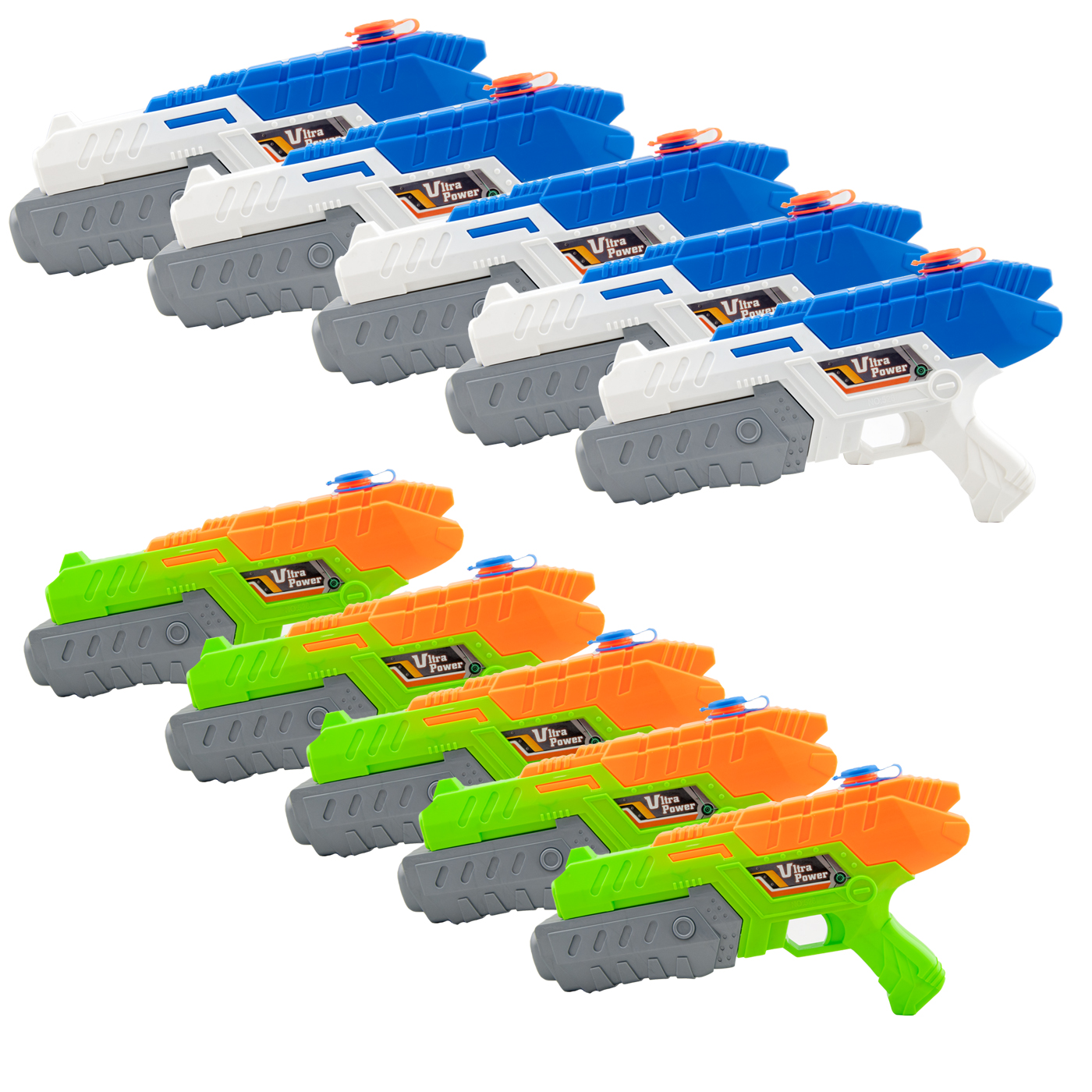 Wasserpistolen 32cm groß 10 er Set Spritzpistolen mit Tank Pumpgun